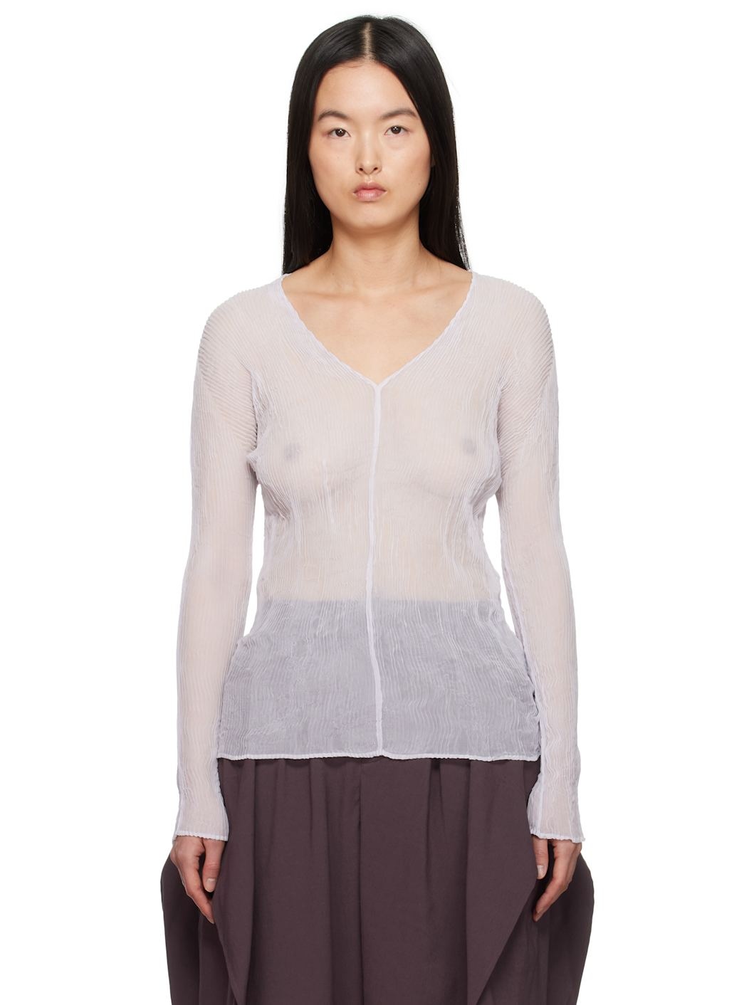 Purple January Chiffon Twist 1 Top - 1
