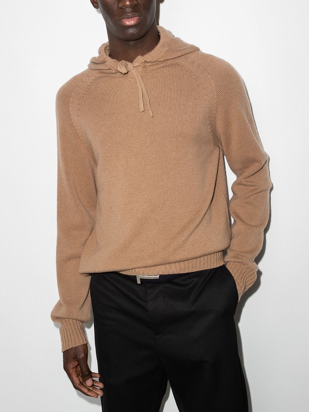 cashmere drawstring hoodie - 2