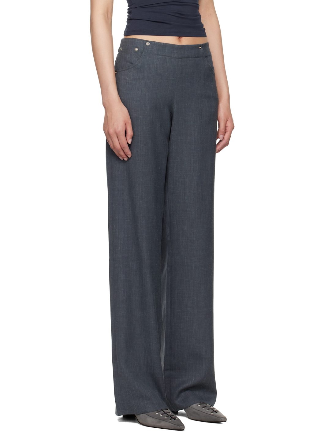 Gray Onely Trousers - 2