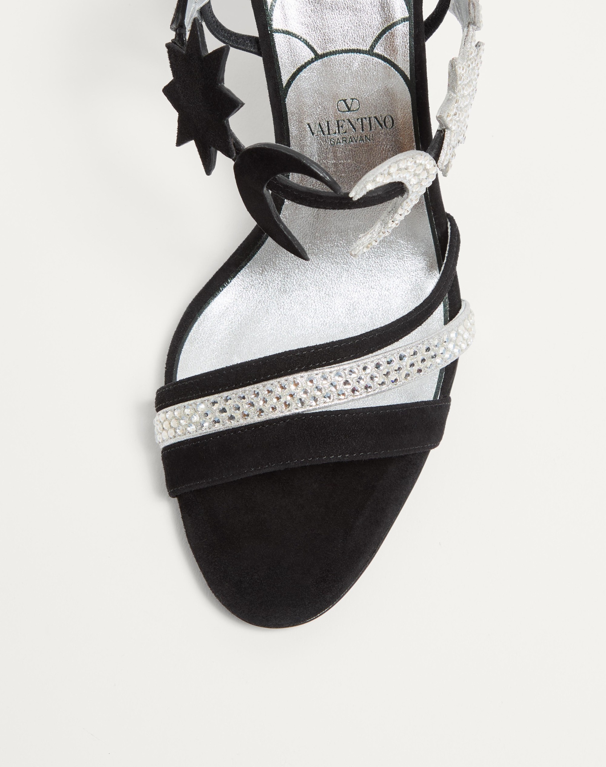 L'UNE ET L'AUTRE SUEDE SANDAL WITH CRYSTALS 85MM - 6