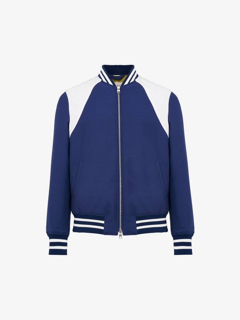 Men's Harness Bomber Jacket in Indigo - 1