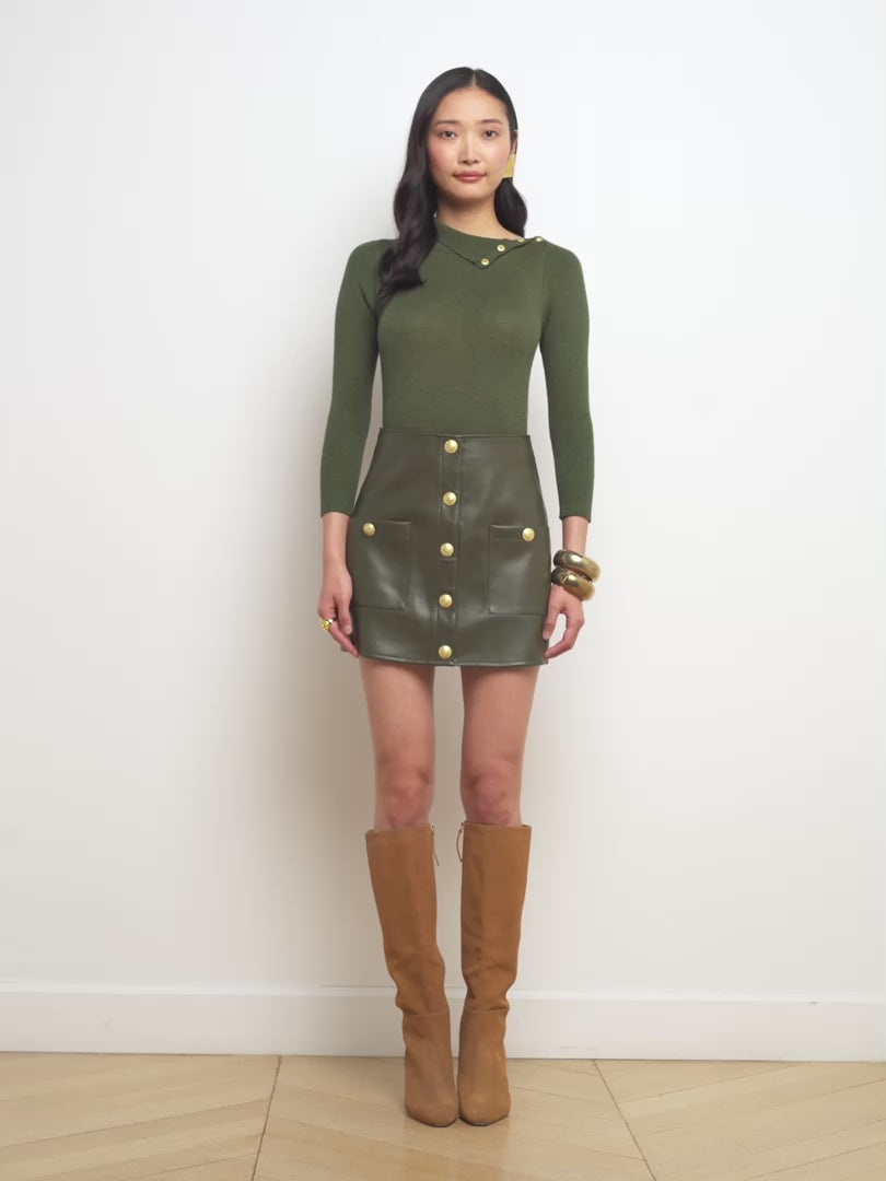 Truman Vegan Leather Mini Skirt - 8