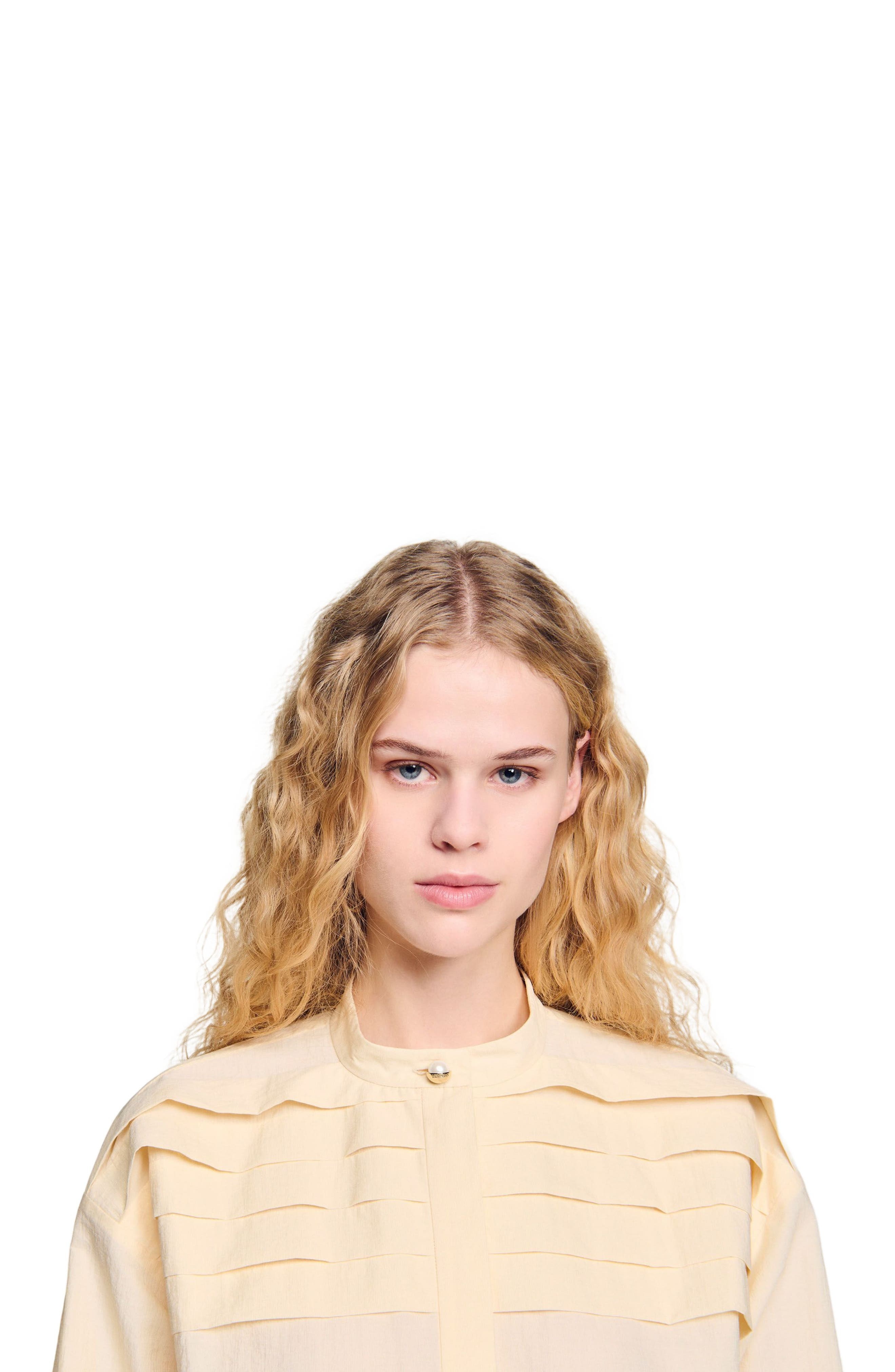 SANDRO Jewellery detail shirt in Ecru at Nordstrom - 4