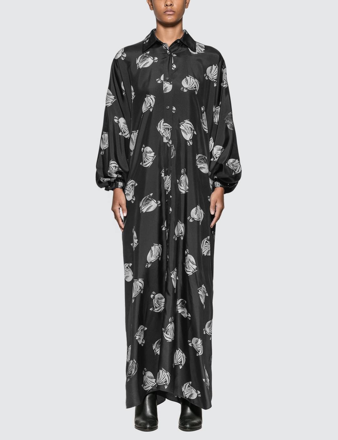 Logo Print Long Dress - 1