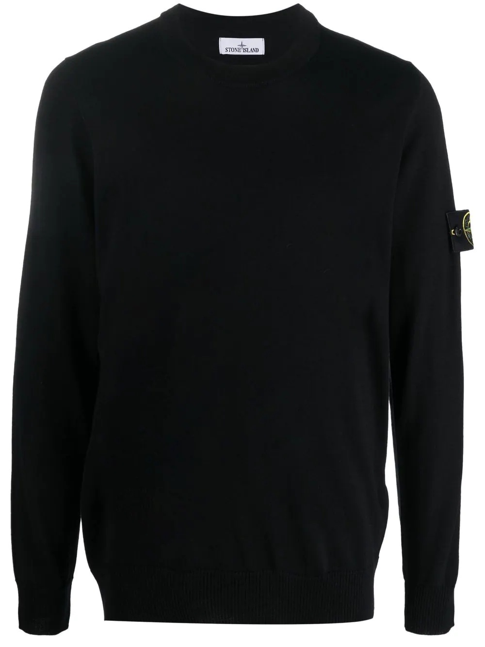 logo-patch crew neck jumper - 1