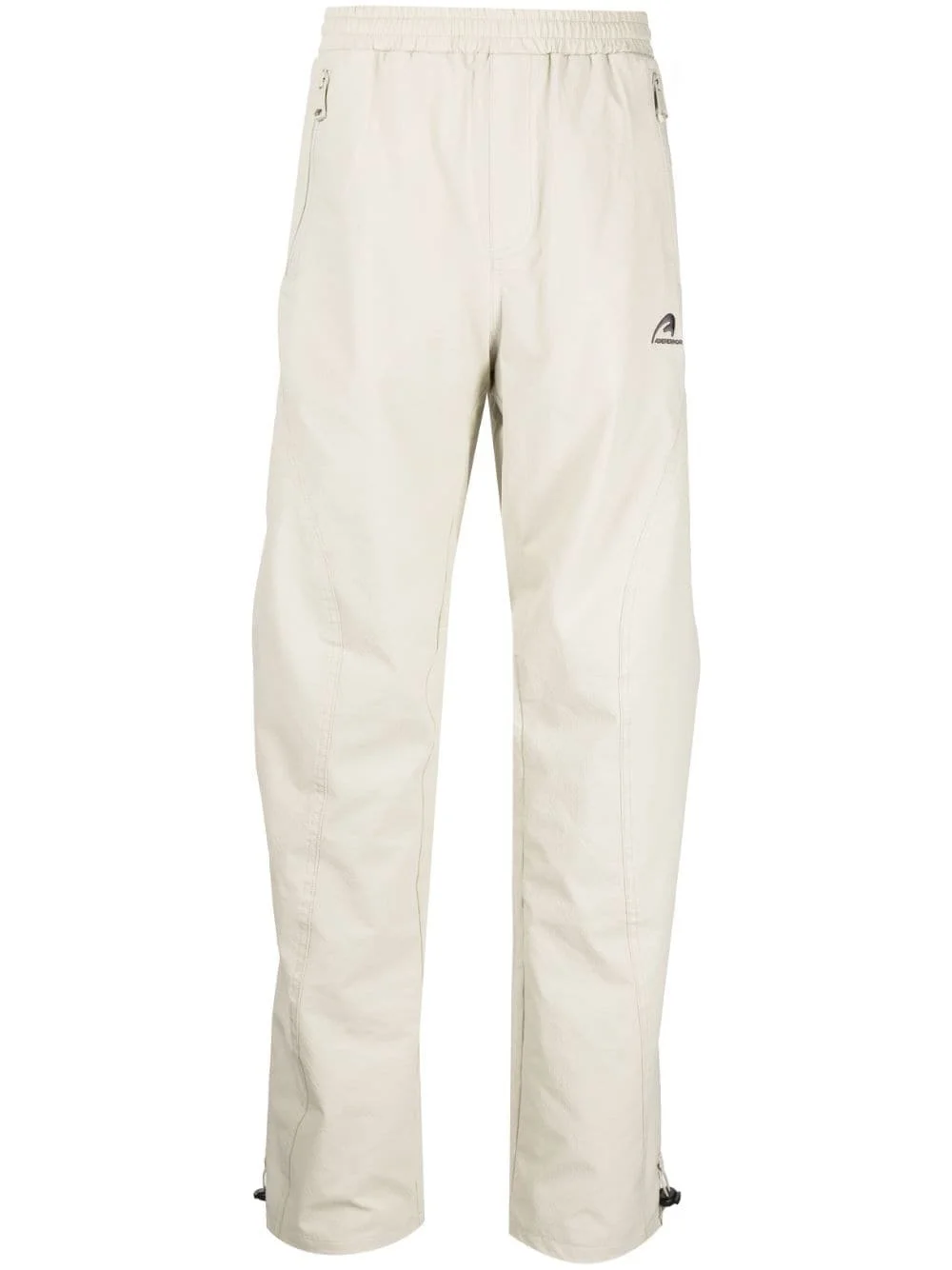 logo-embroidered straight-leg trousers - 1