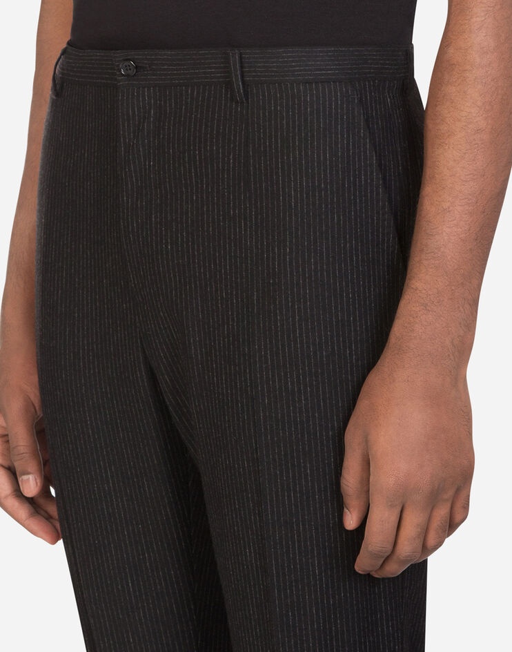 Pinstripe stretch wool pants - 4