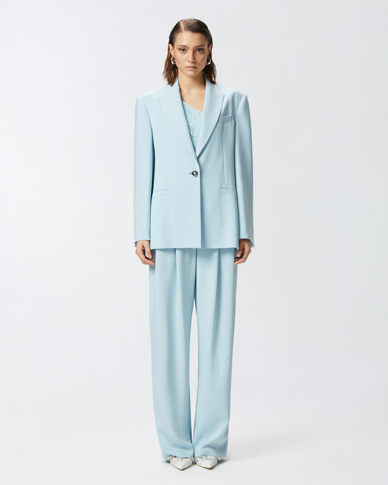SINGLE-BREASTED CADY BLAZER WITH JEWEL BUTTON 3