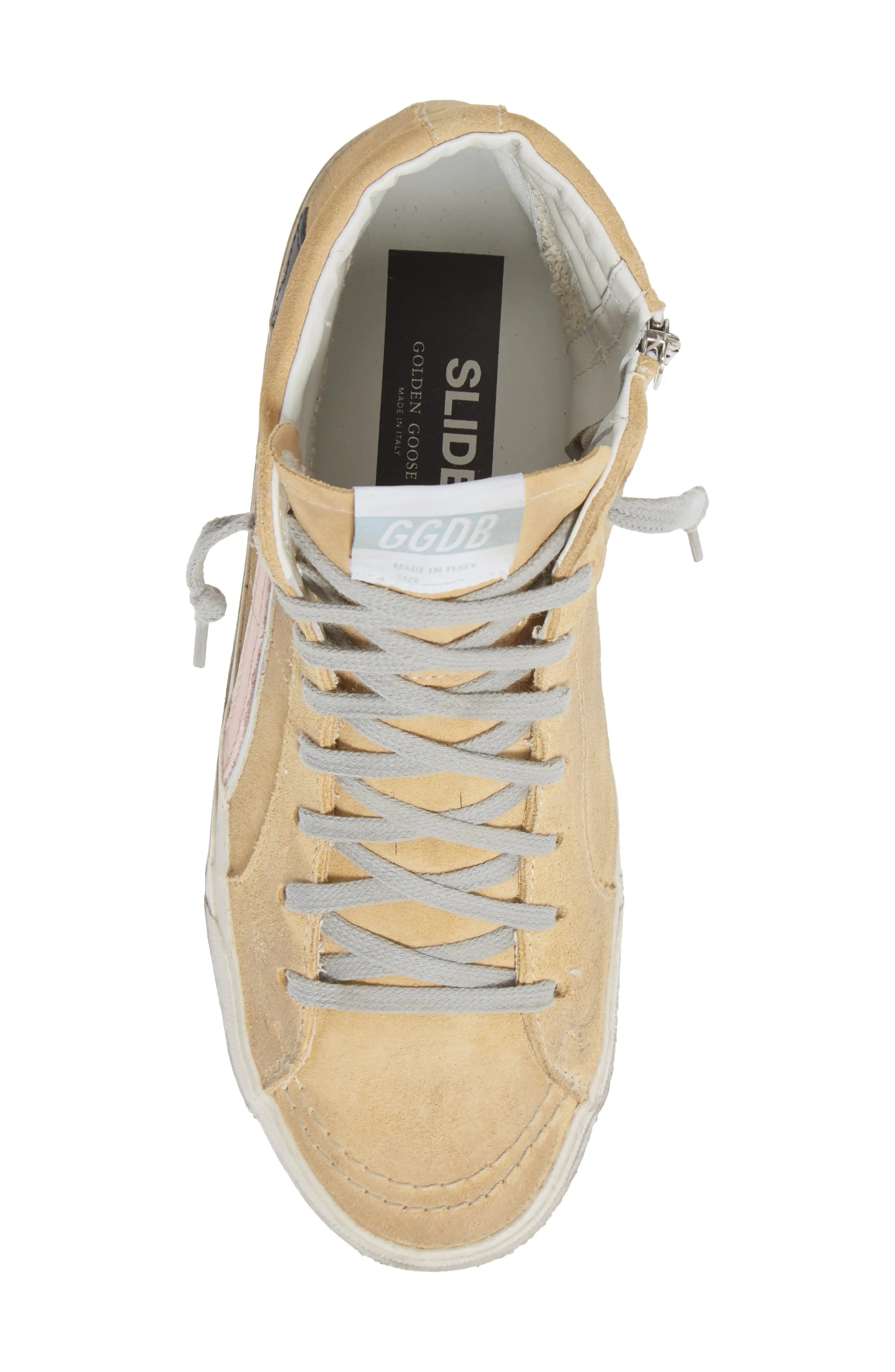 Slide High Top Sneaker in Sand/Black/Rose Quartz - 5