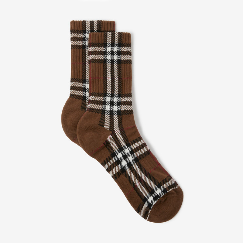 Burberry Check Intarsia Technical Stretch Cotton Socks outlook