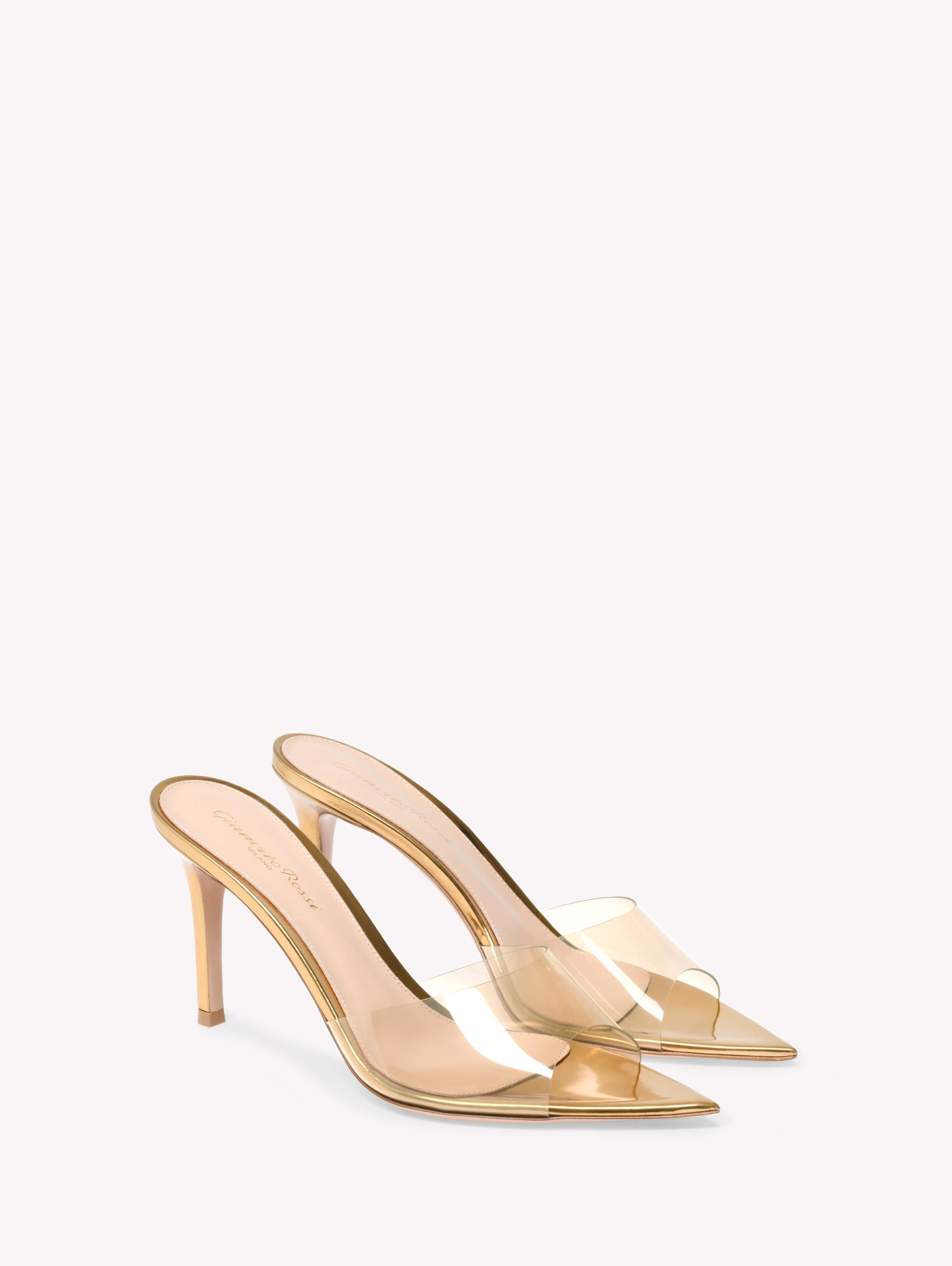 Gianvito Rossi Elle 85 Mules in Gold Tpu at Nordstrom - 2