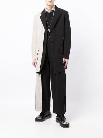 Yohji Yamamoto two-tone oversized blazer outlook