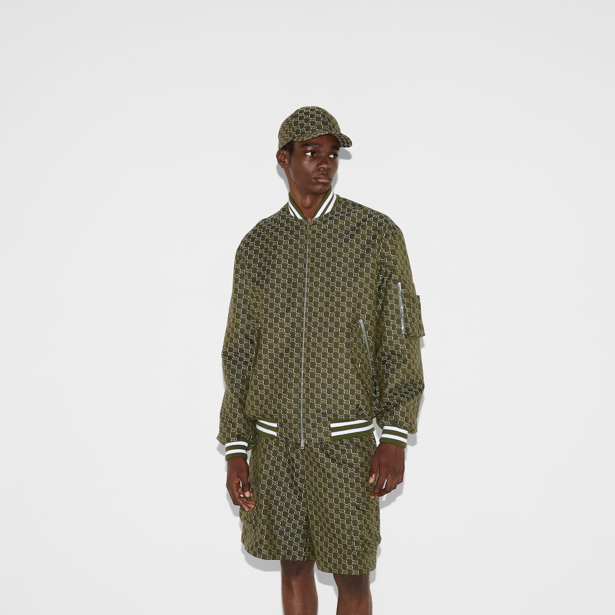 Cotton jacquard jacket with GG Shadow - 3