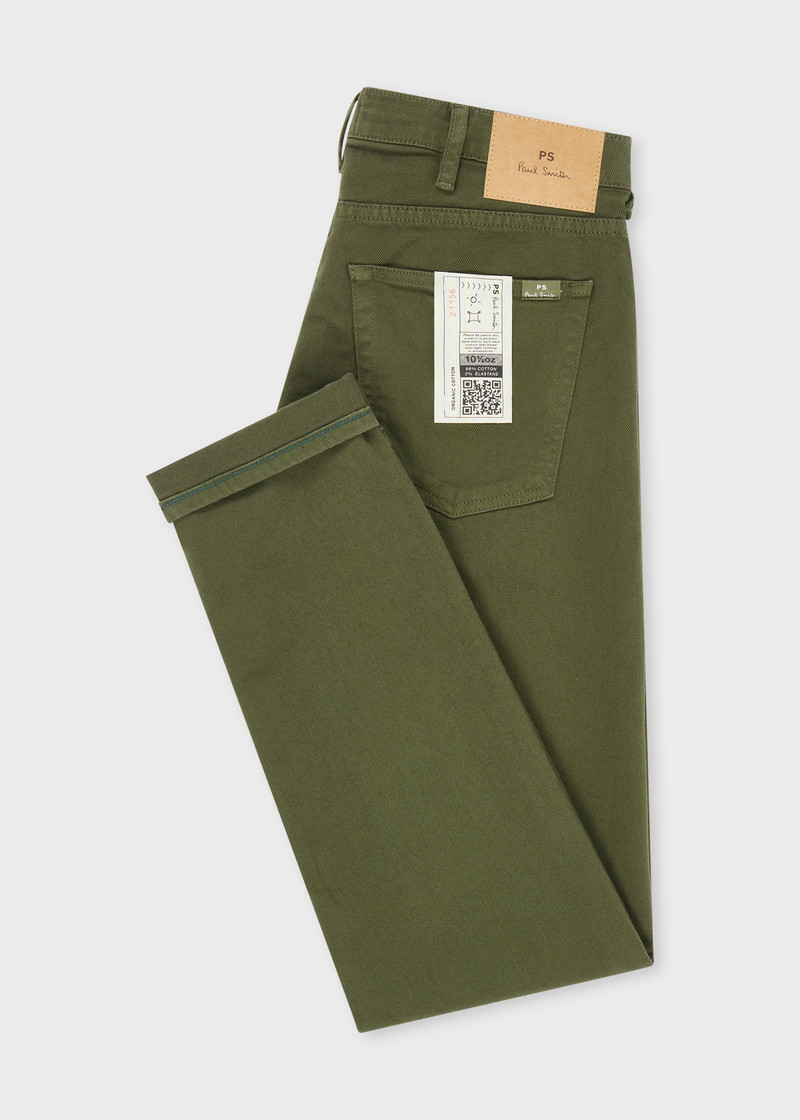 Paul Smith Tapered-Fit Dark Khaki Garment-Dyed Organic Cotton-Stretch Jeans outlook