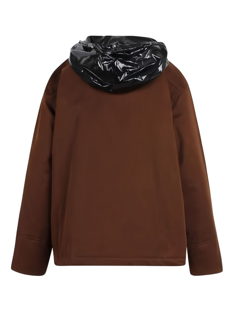 Plan C padded cargo flap-pocket hooded jacket outlook