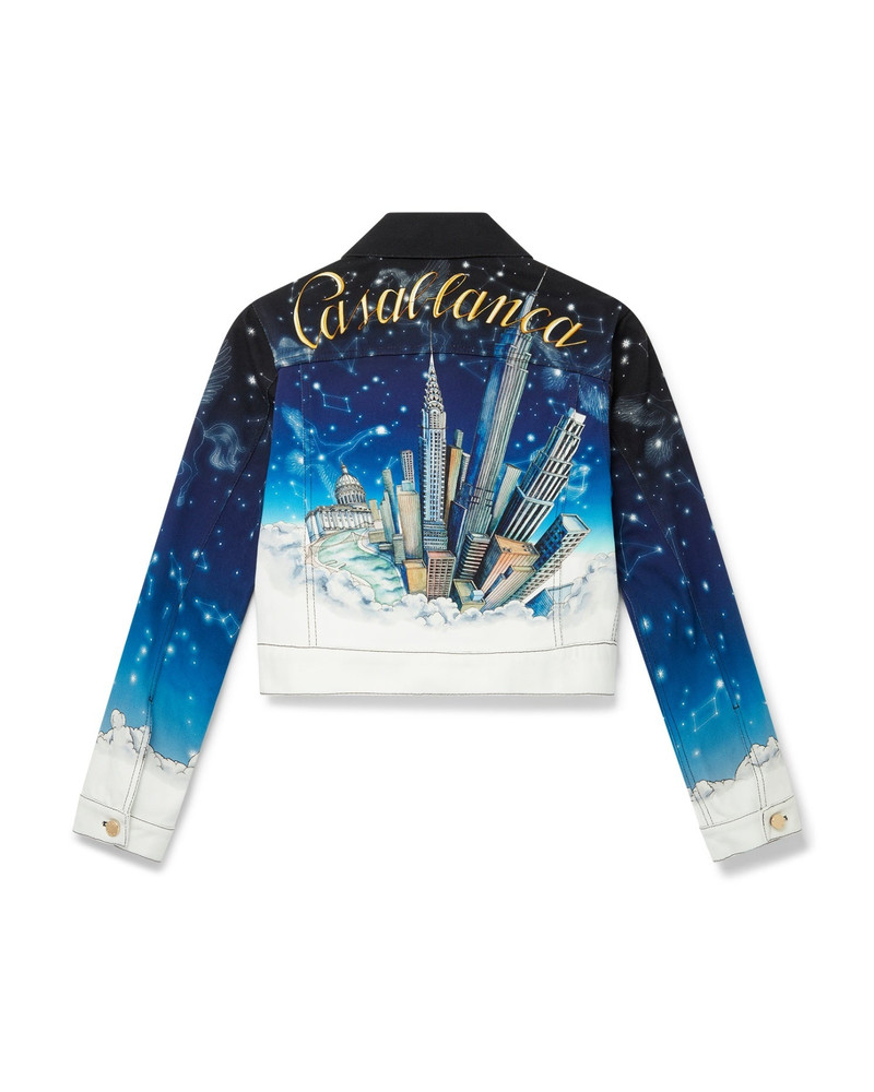 CASABLANCA Vol Au Nuit Classic Printed Denim Jacket outlook
