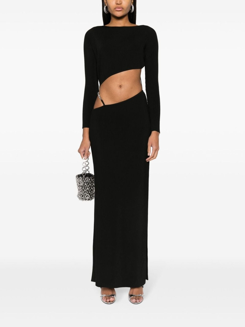 GCDS asymmetric ribbed maxi dress outlook