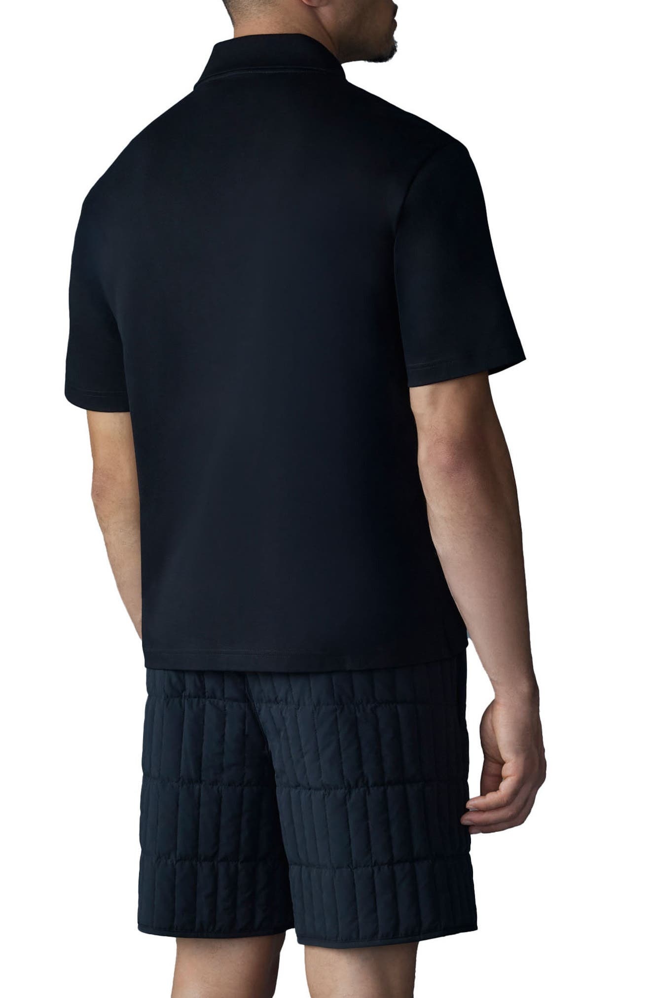 Mackage Marco Silicone Logo Organic Cotton Polo in Black at Nordstrom - 2