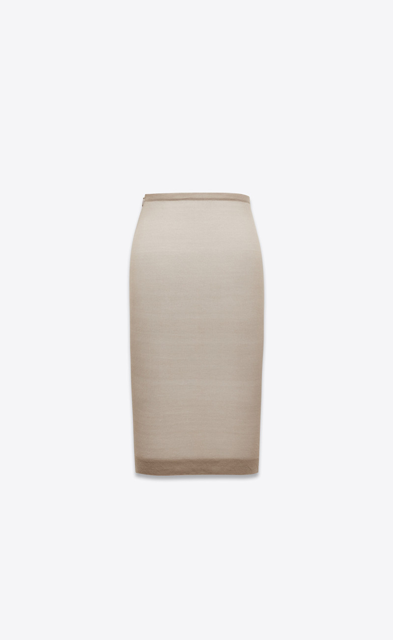 SAINT LAURENT pencil skirt in silk knit outlook