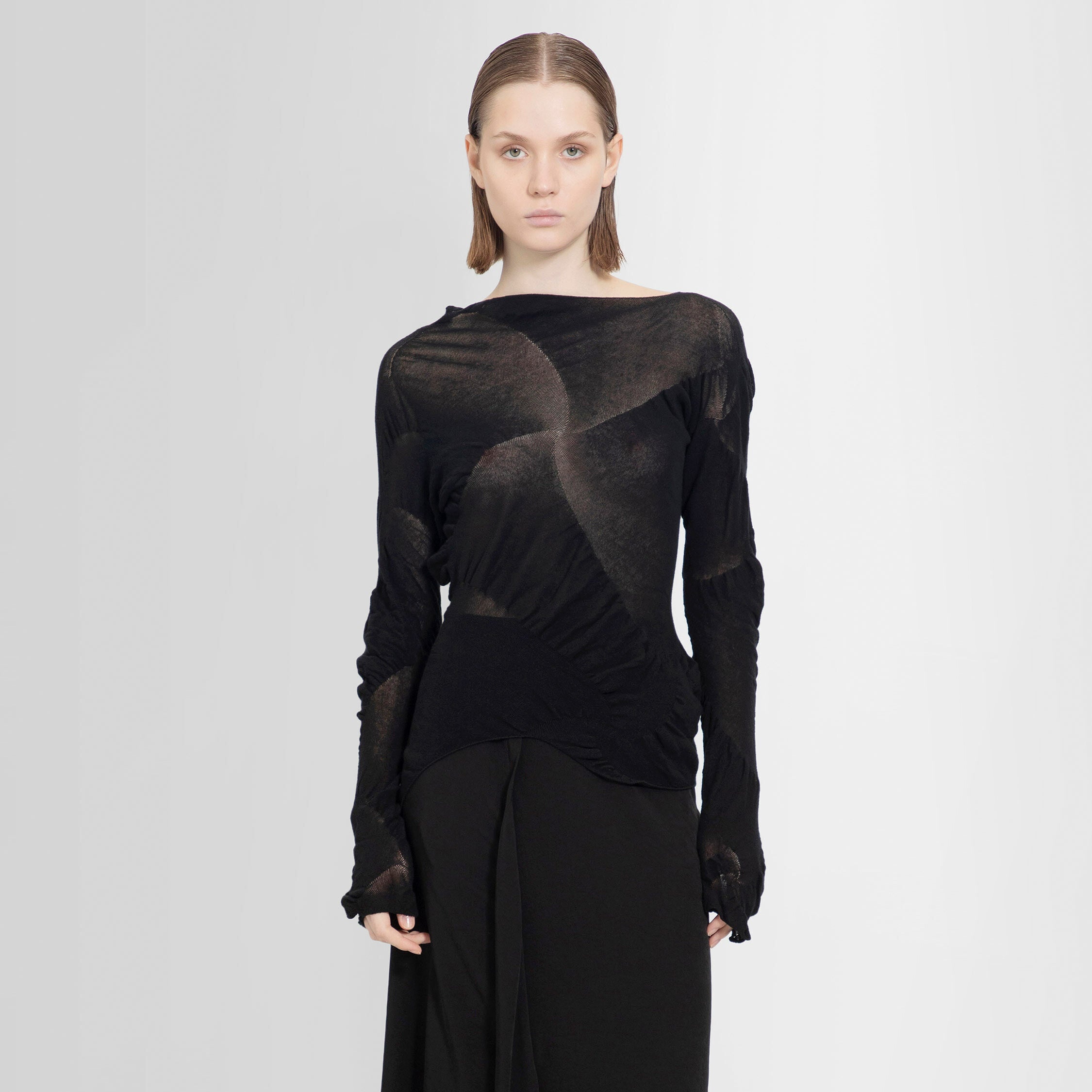 YOHJI YAMAMOTO WOMAN BLACK KNITWEAR - 6