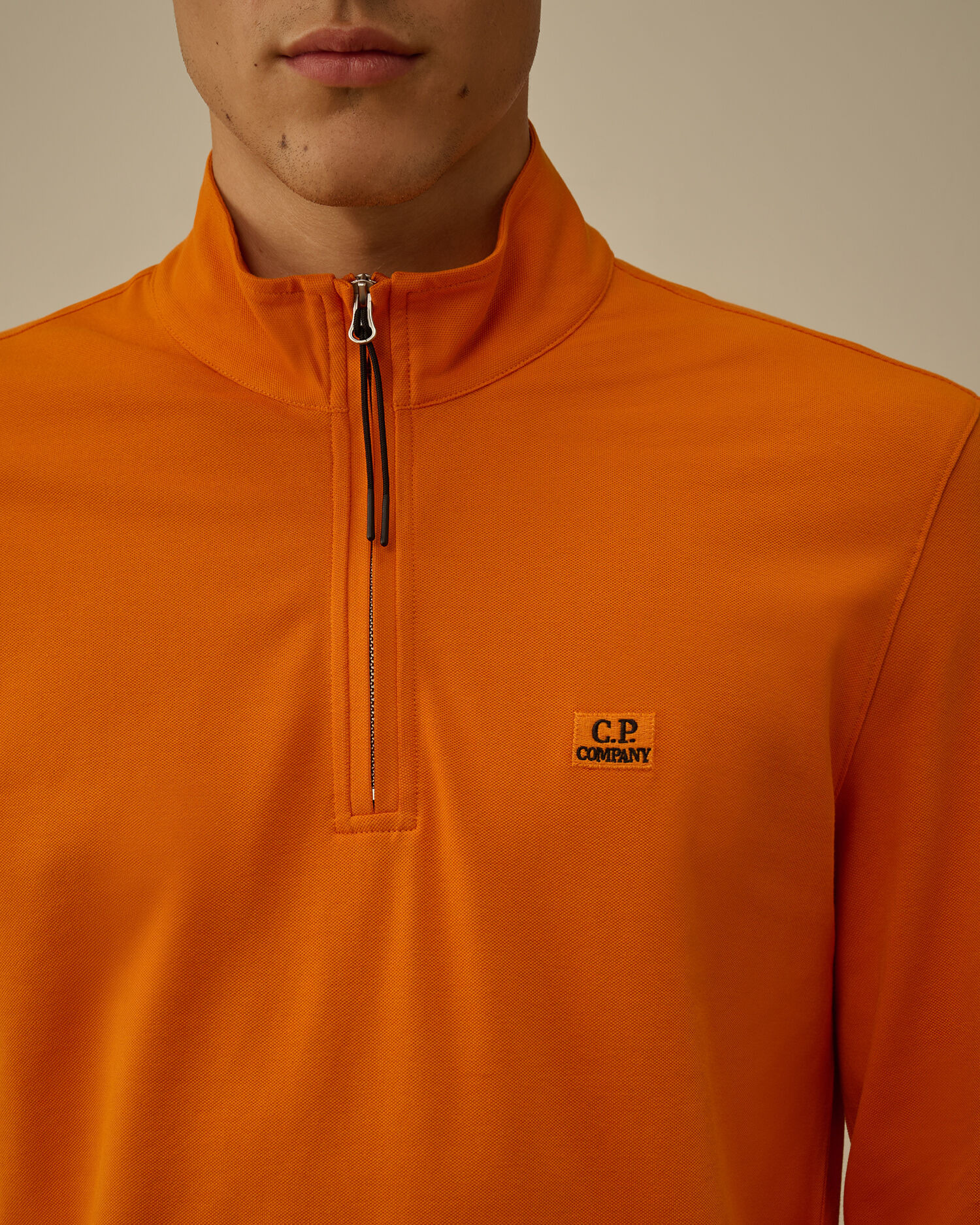 Stretch Piquet Half Zip Long Sleeve Polo - 5
