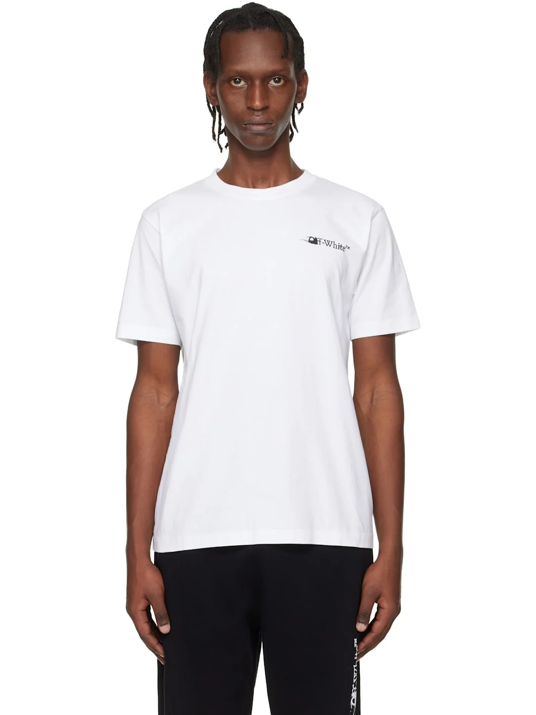 White Ink Arrow Slim Logo T-shirt - 1