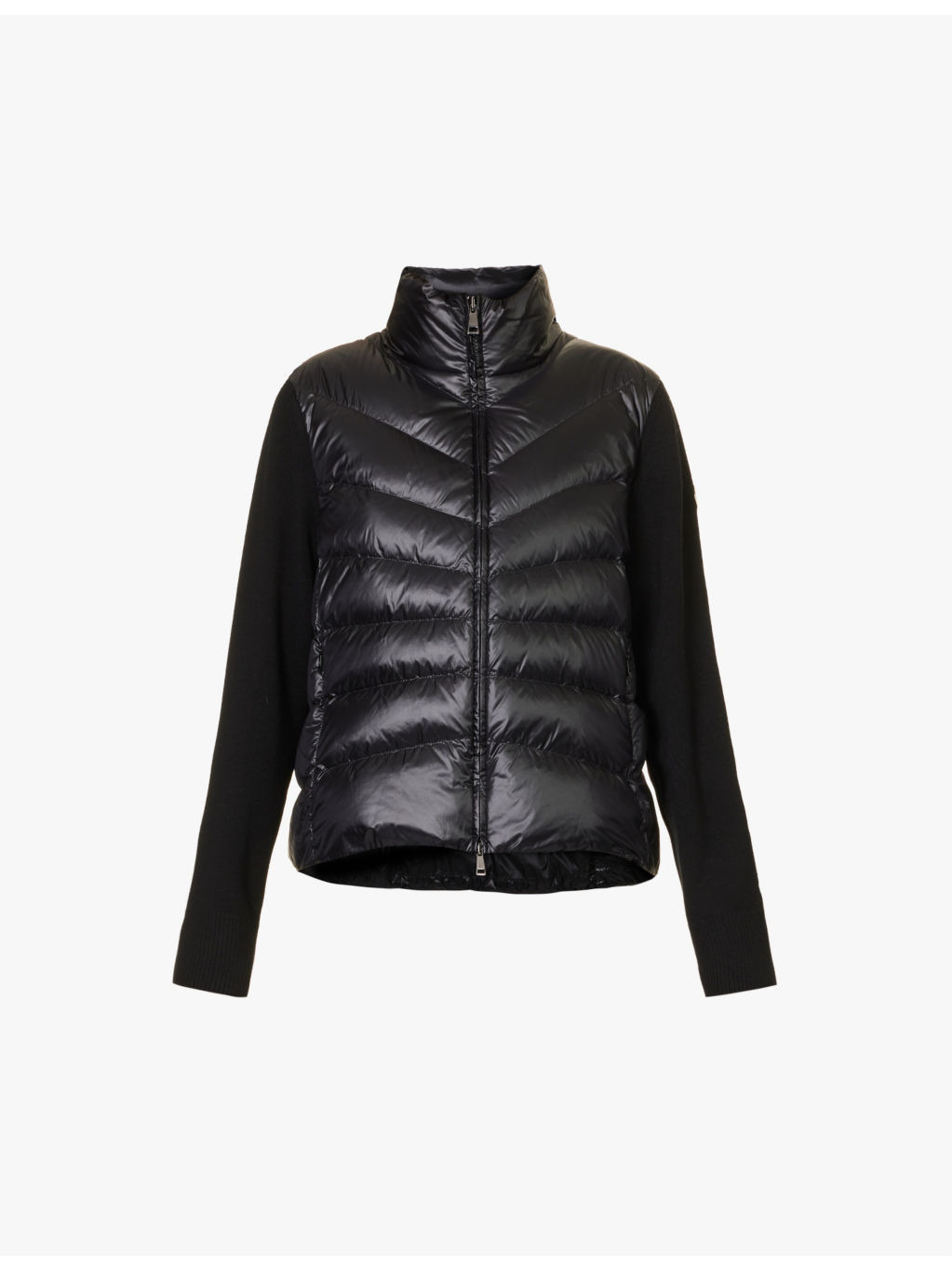 Funnel-neck brand-patch regular-fit shell-down jacket - 1