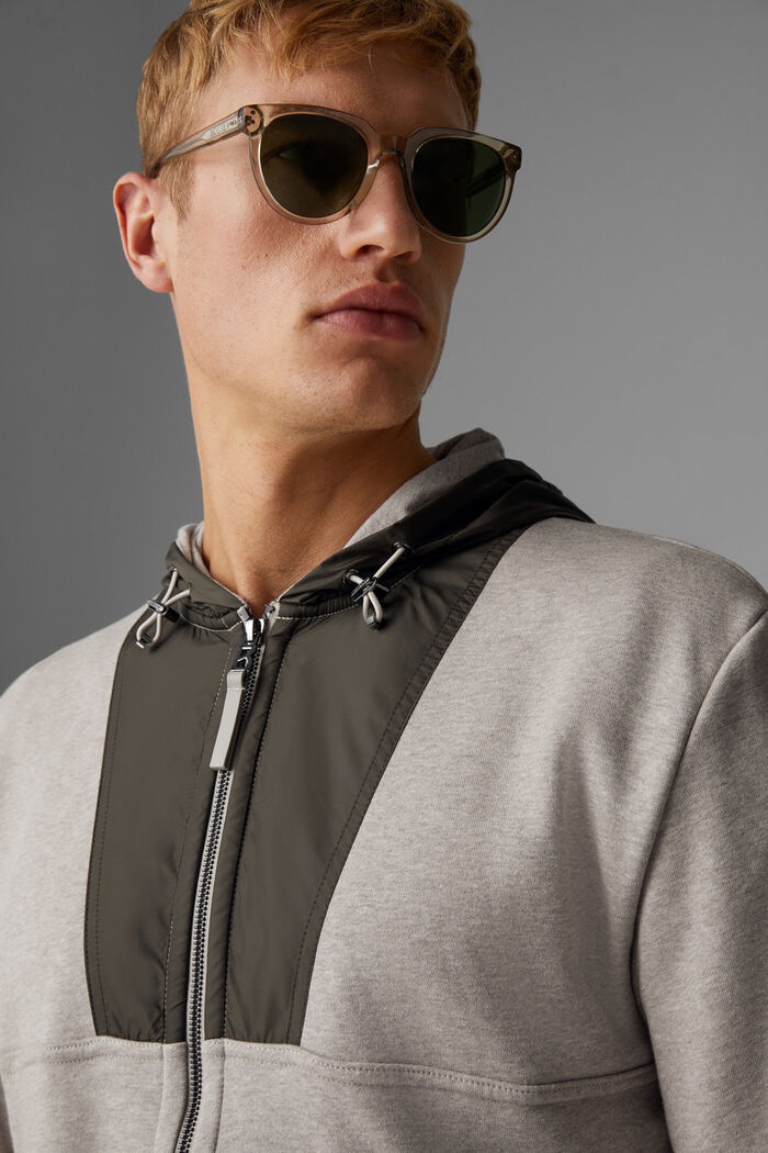 York Hoodie sweatshirt jacket in Beige/Olive green - 4