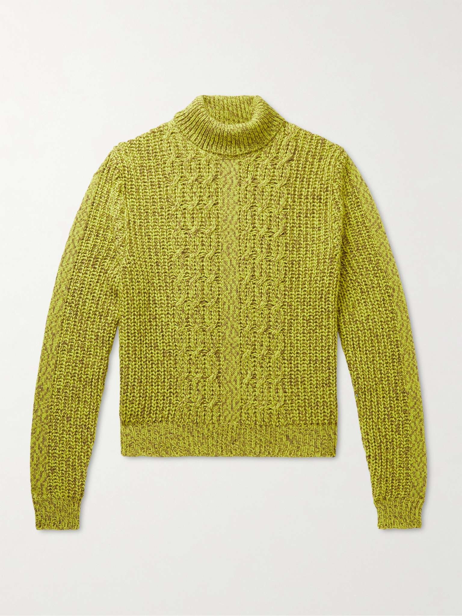 Cable-Knit Wool-Blend Rollneck Sweater - 1