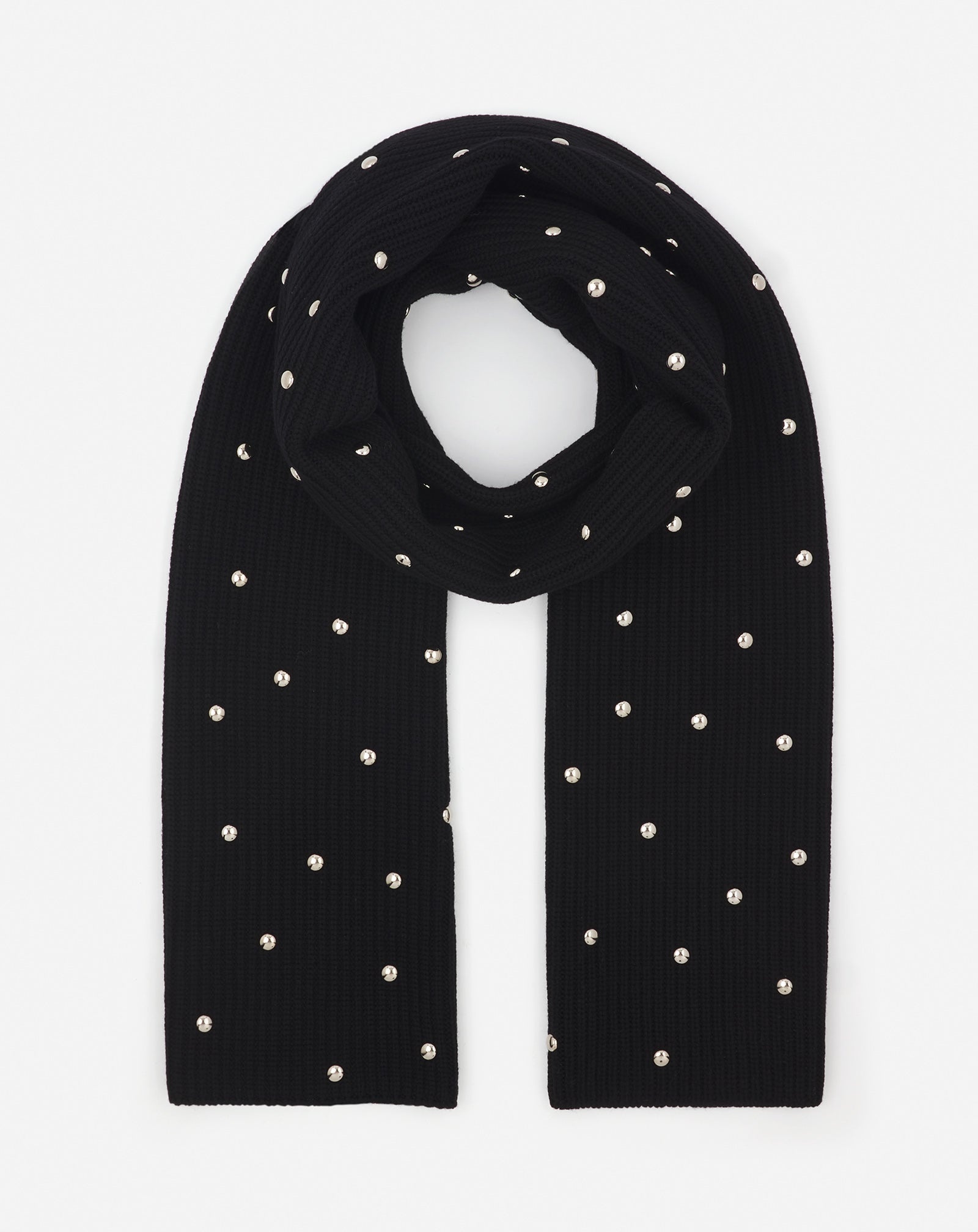 STUDDED WOOL SCARF - 1