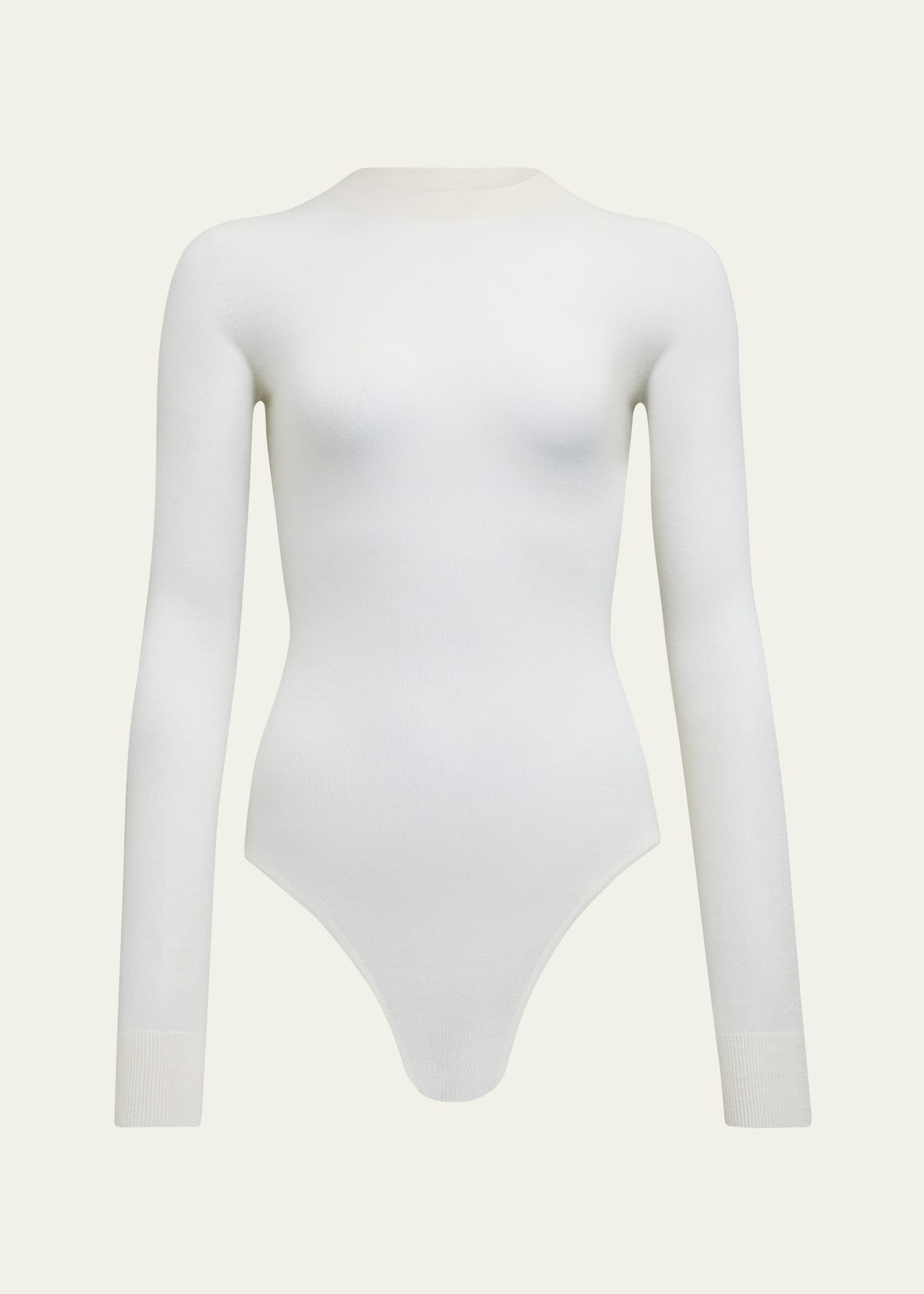 Mockneck Long Sleeve Cashmere Bodysuit - 1