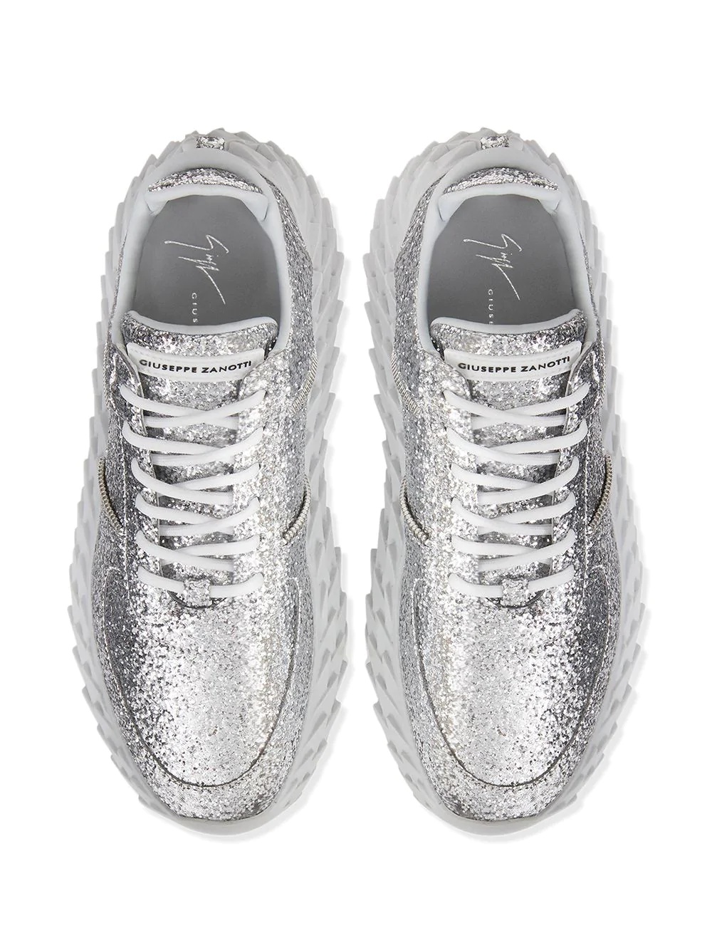 low-top glitter trainers - 4