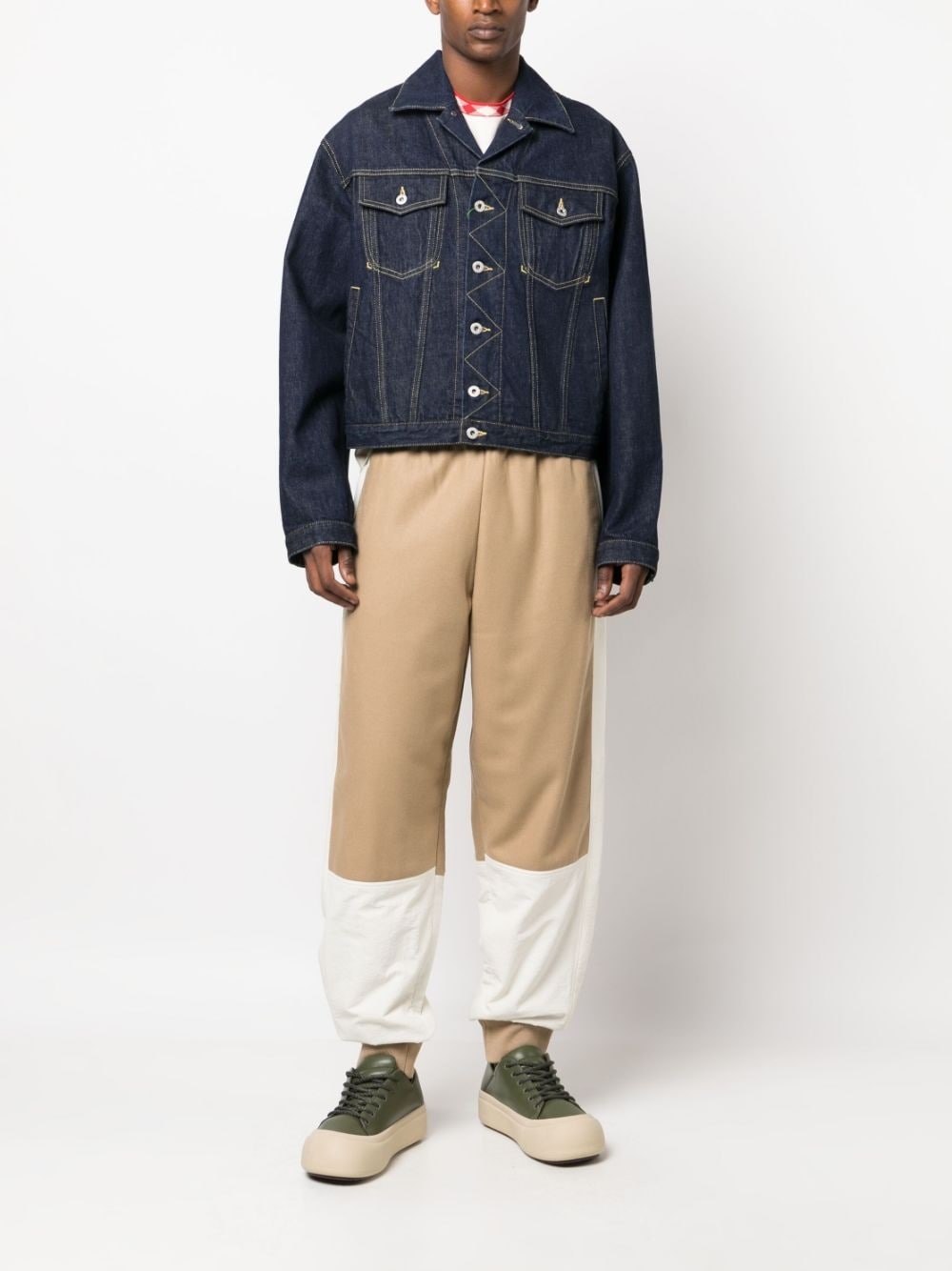 contrast-stitch denim jacket - 2