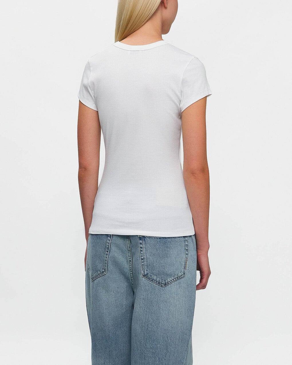 T-Shirt Fine Rib White - 4