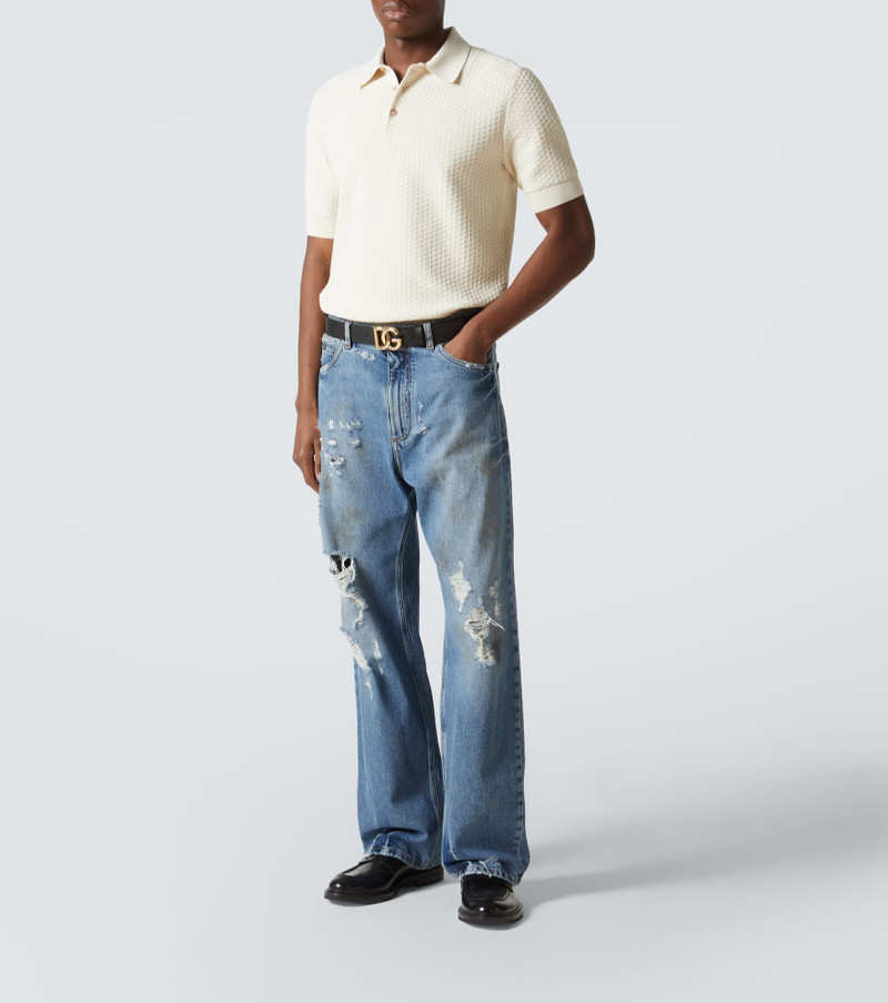 Dolce & Gabbana DG knitted cotton polo shirt outlook