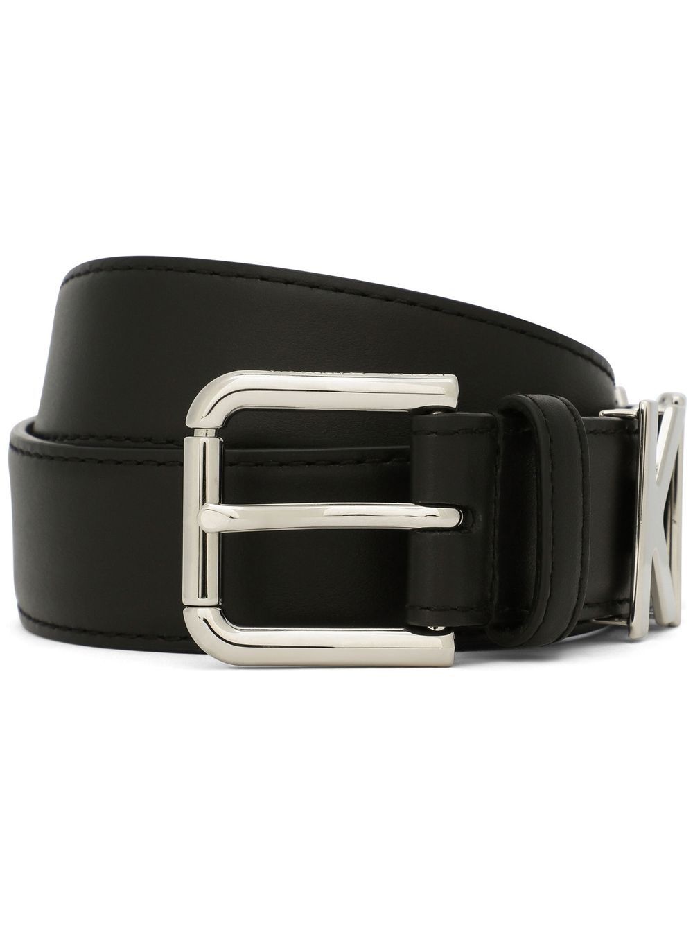 Logo leather belt - 1