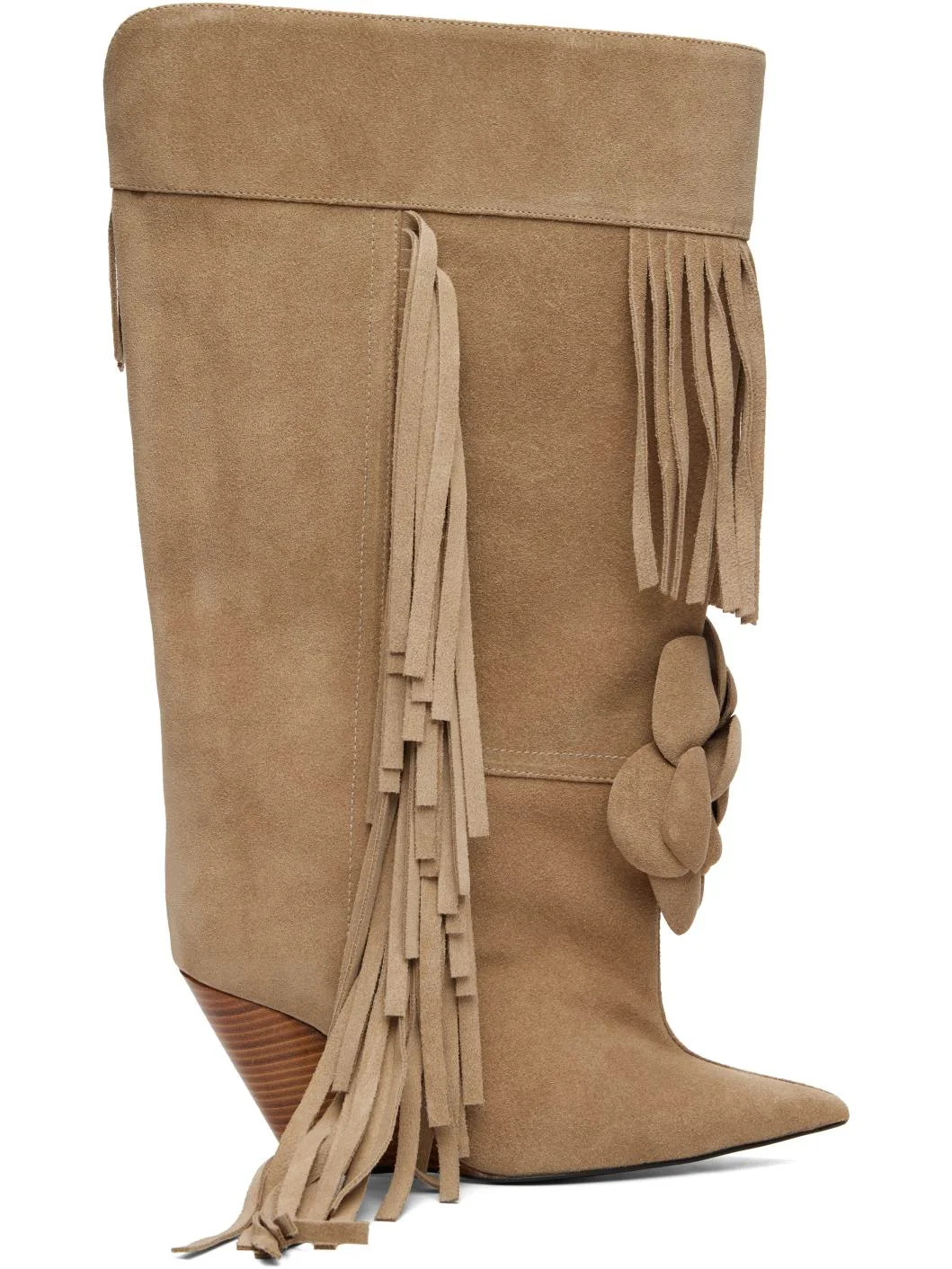 Beige Rose Tall Boots - 1