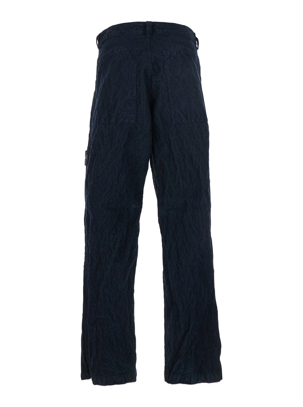Stone Island Men Blue Corduroy Pants With Logo Patch On The Side In Cotton Blend Man - 2