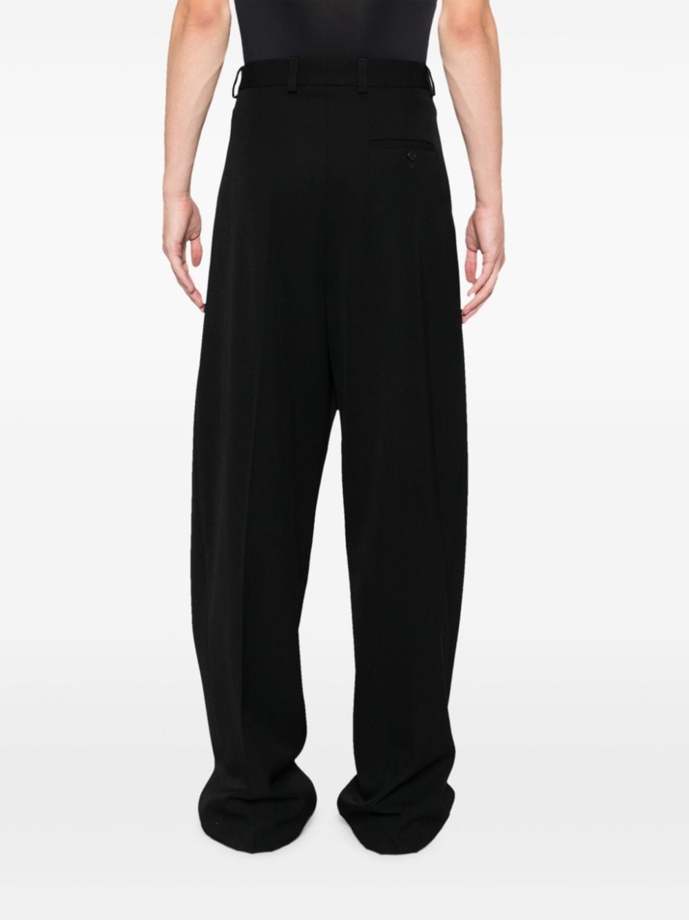 wide-leg wool trousers - 5