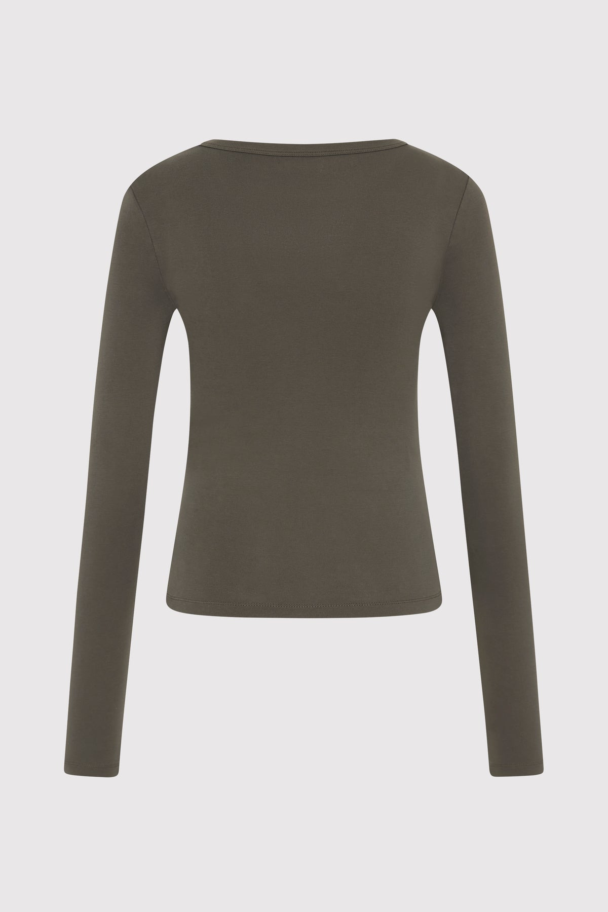 Organic Cotton Long Sleeve Top - Khaki - 7