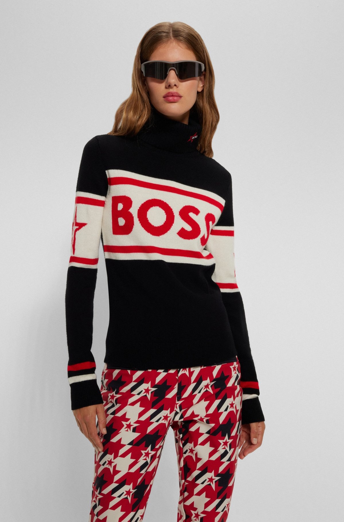 BOSS X PERFECT MOMENT LOGO SWEATER IN VIRGIN WOOL - 2