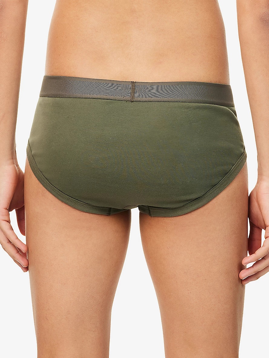 Logo-Waistband Classic-Fit Stretch-Cotton Briefs - 3