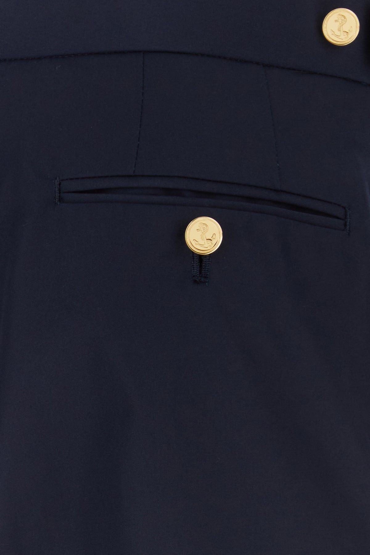 Navy blue polyester blend pant - 3