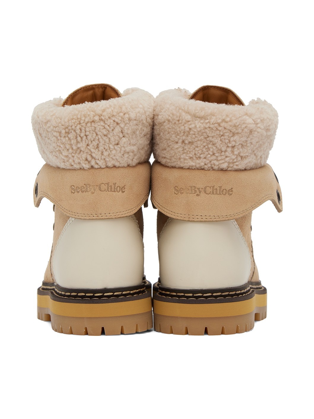 Beige Eileen Shearling Ankle Boots - 2