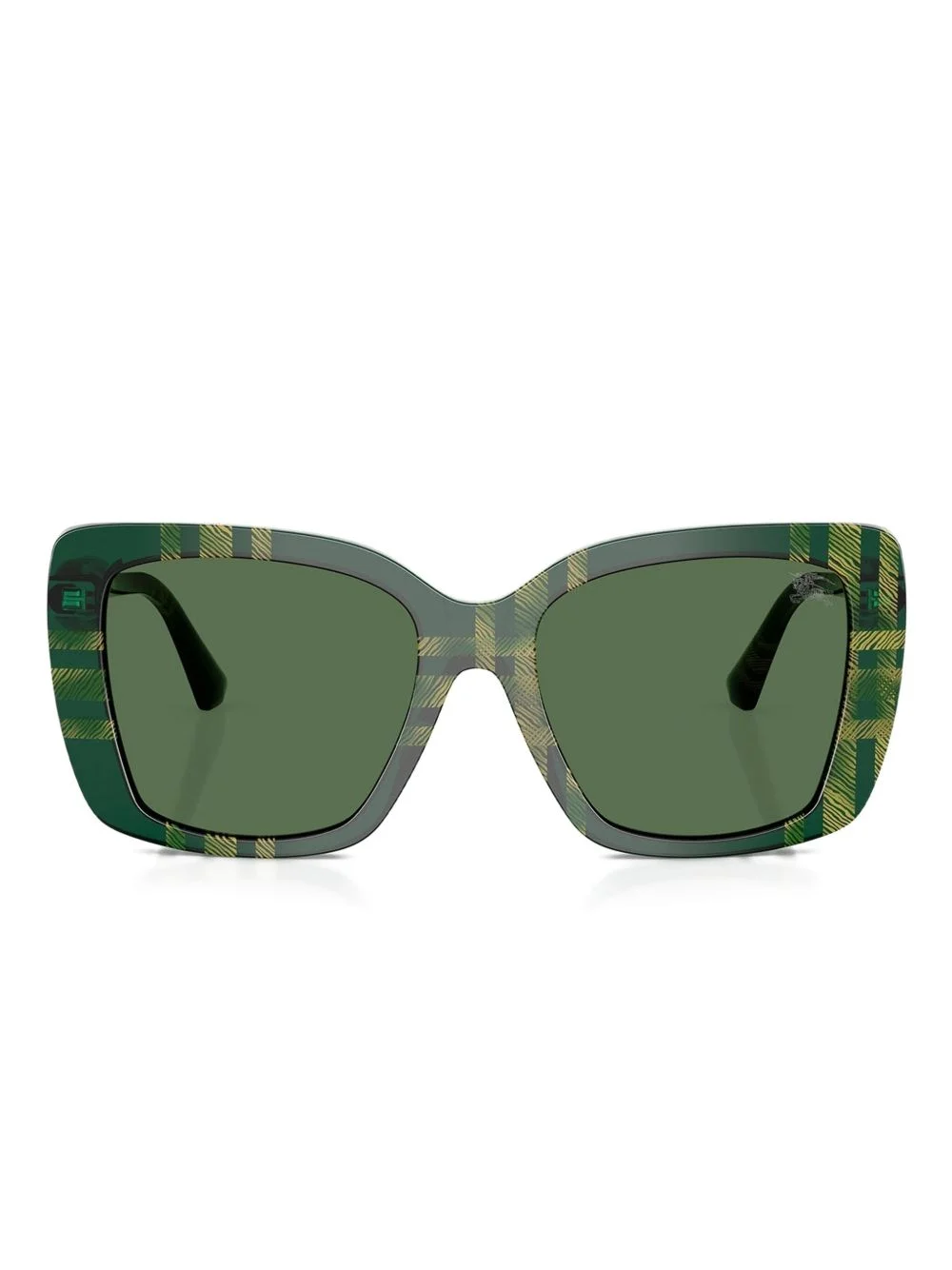 check-pattern square sunglasses - 1