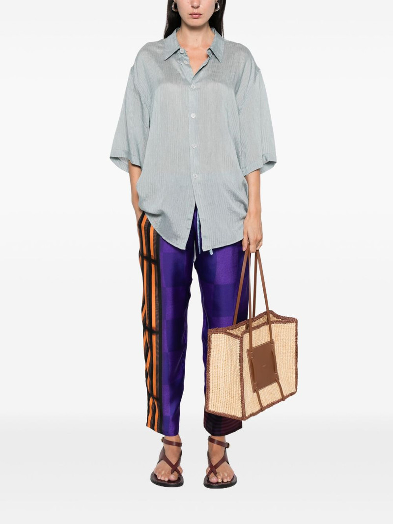 Pierre-Louis Mascia striped checked silk trousers outlook