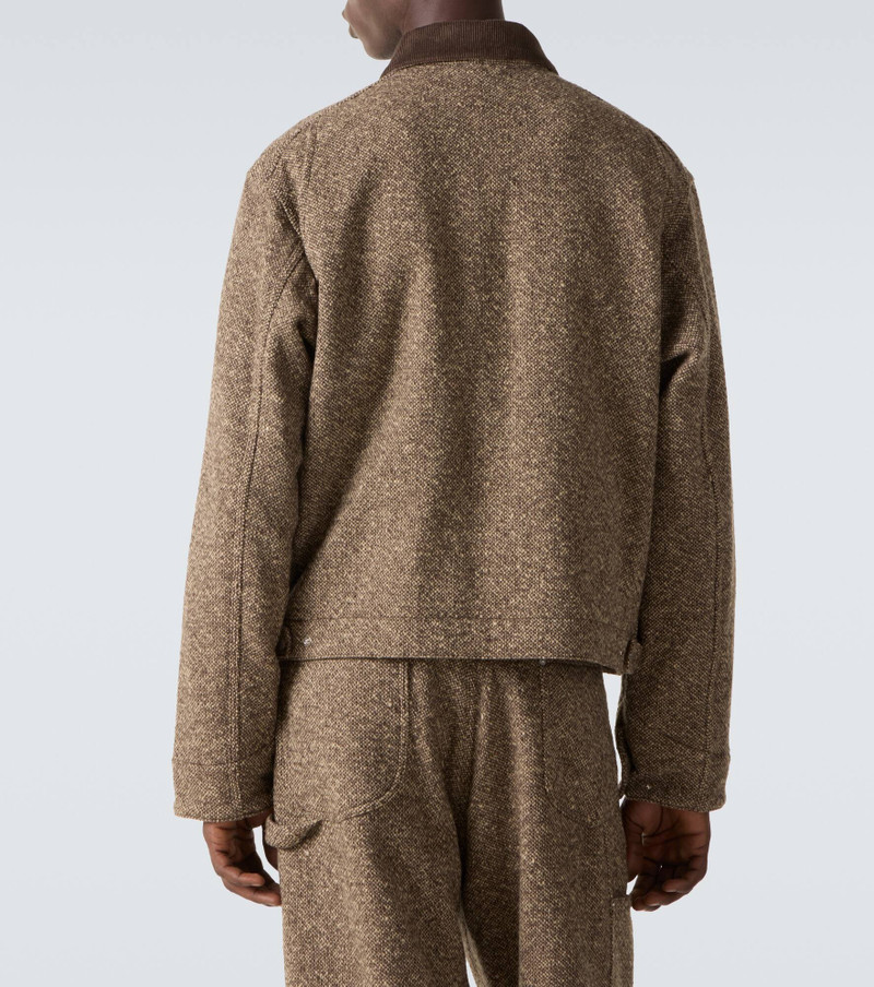 Corduroy-trimmed wool tweed blouson jacket 4