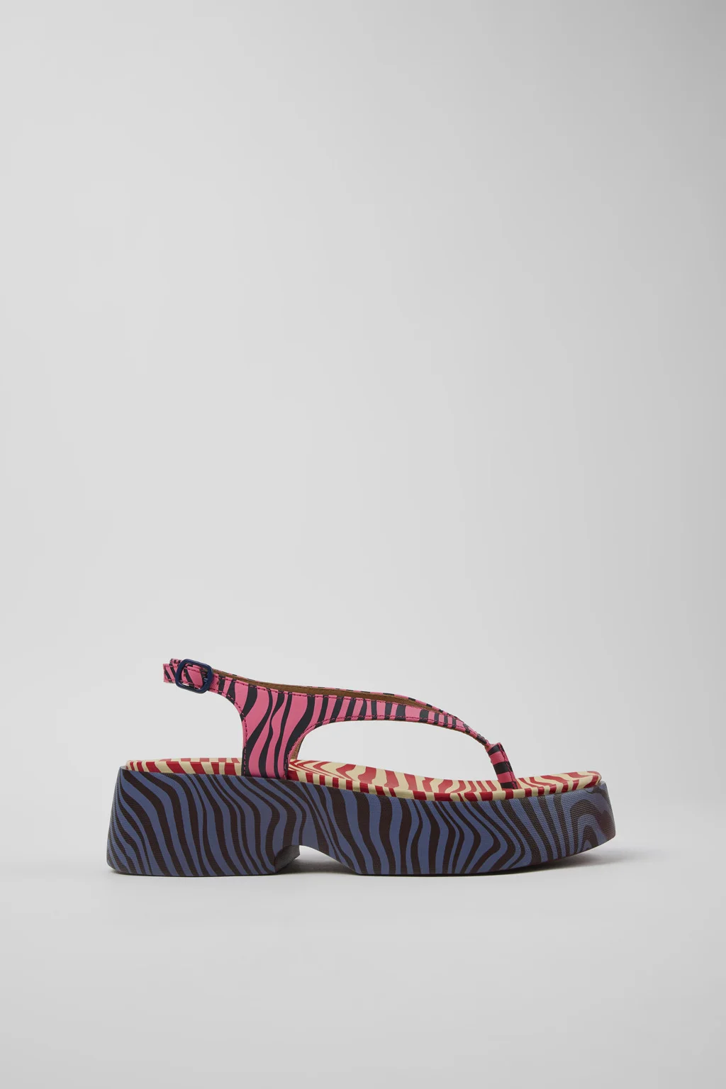 Tasha Pink Leather Sandals for Women. - 1