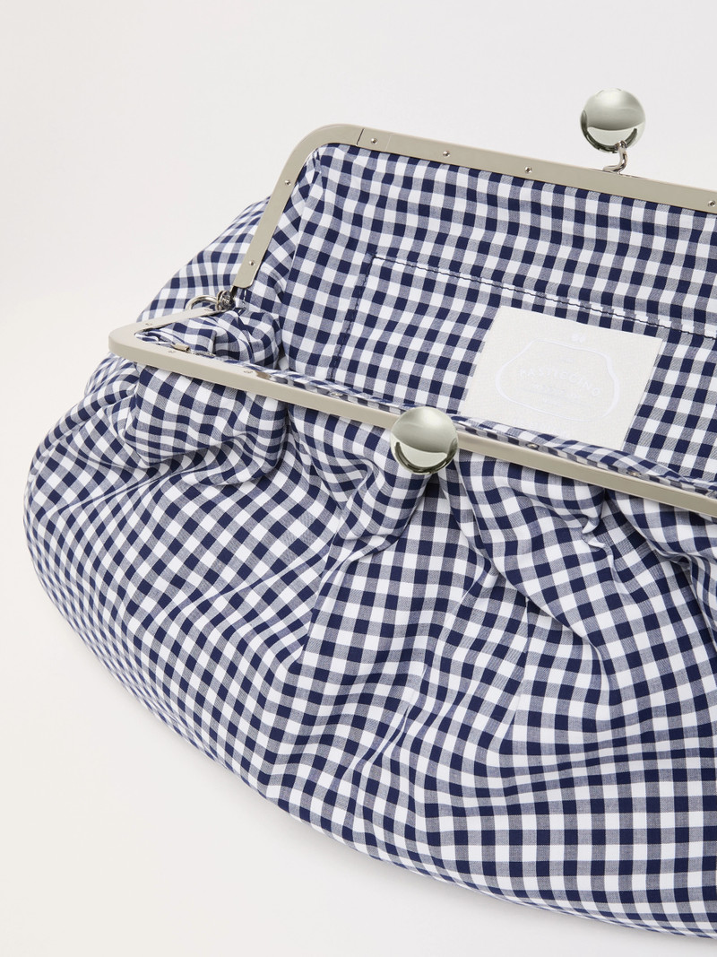 BETA Large gingham cotton Pasticcino Bag - ULTRAMARINE 5