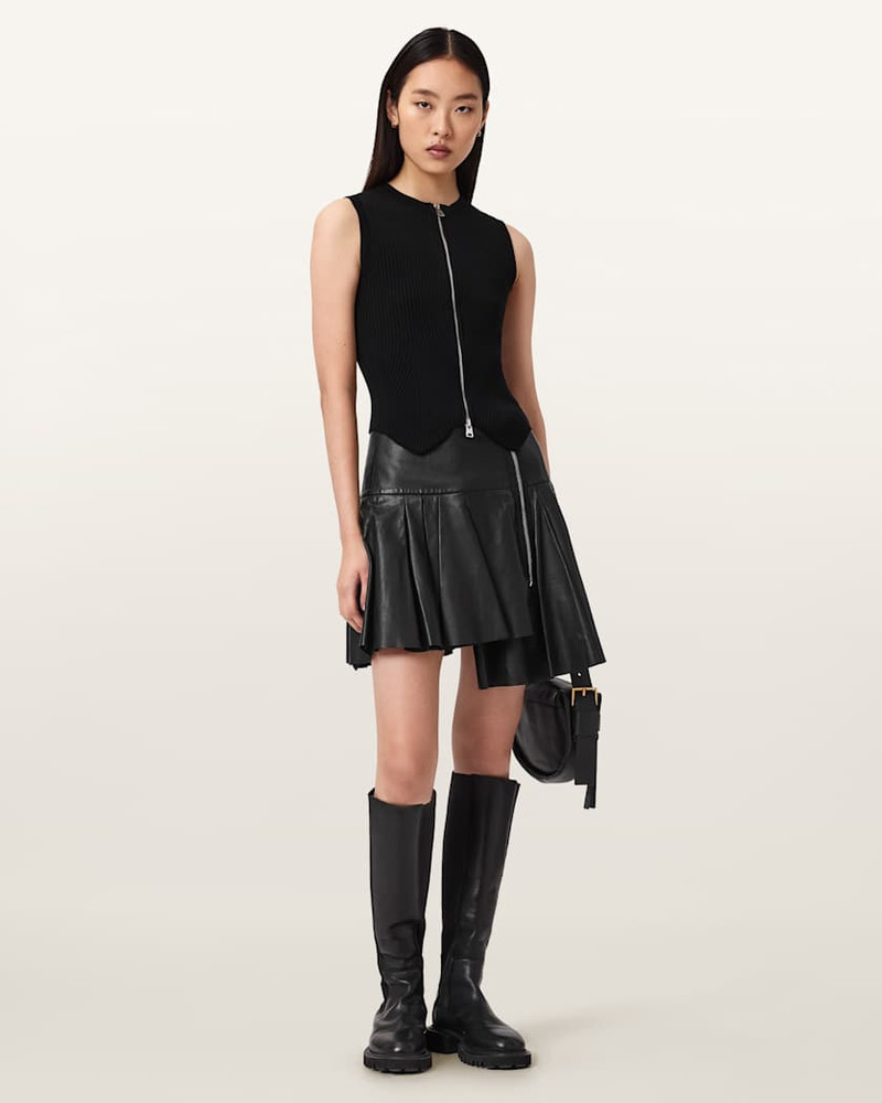 ALLSAINTS IRINA LEATHER MINI SKIRT outlook